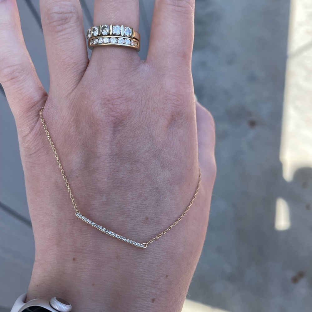 14k solid Gold Diamond Necklace